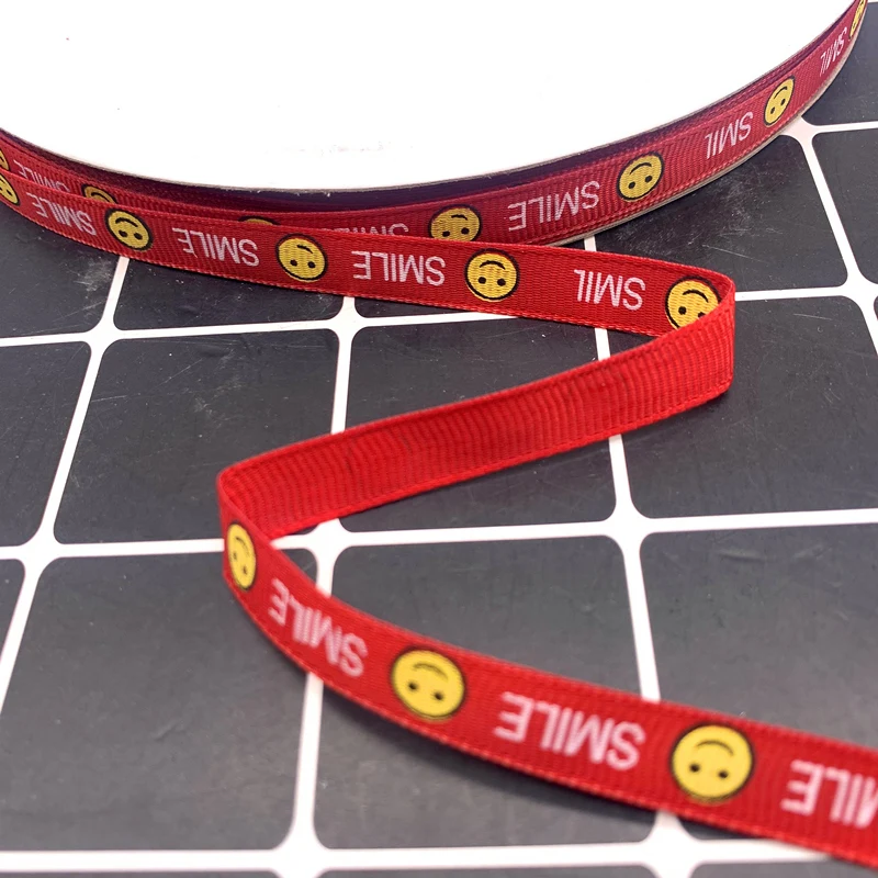 Новинка 10 ярдов 3/8 &quot10 мм смайлик шаблон английской буквы печатные корсажная