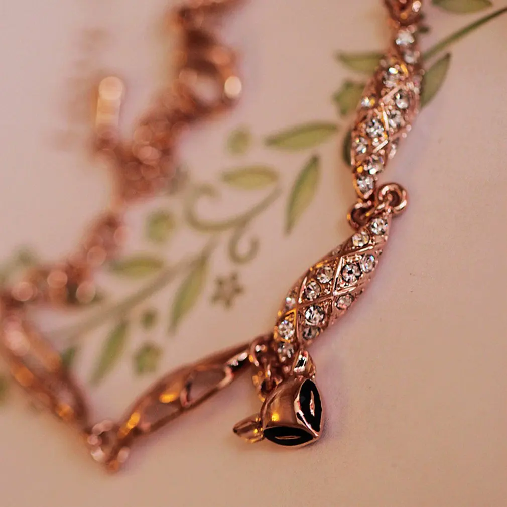 Модный алмазный стеганый маленький браслет лисы горный хрусталь Винтажные