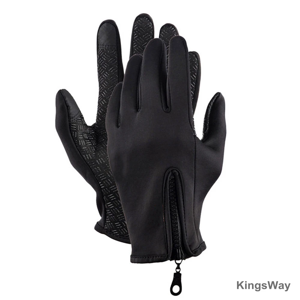 

Black Bicycle Gloves-Full Finger MTB Gloves Pad Shock Absorbing Non-Slip Touch Screen Design For Outdoor Cycling
