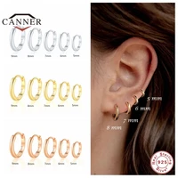 canner 56789mm real 925 sterling silver hoop earrings for women piercing earings round circle earring jewelry pendientes