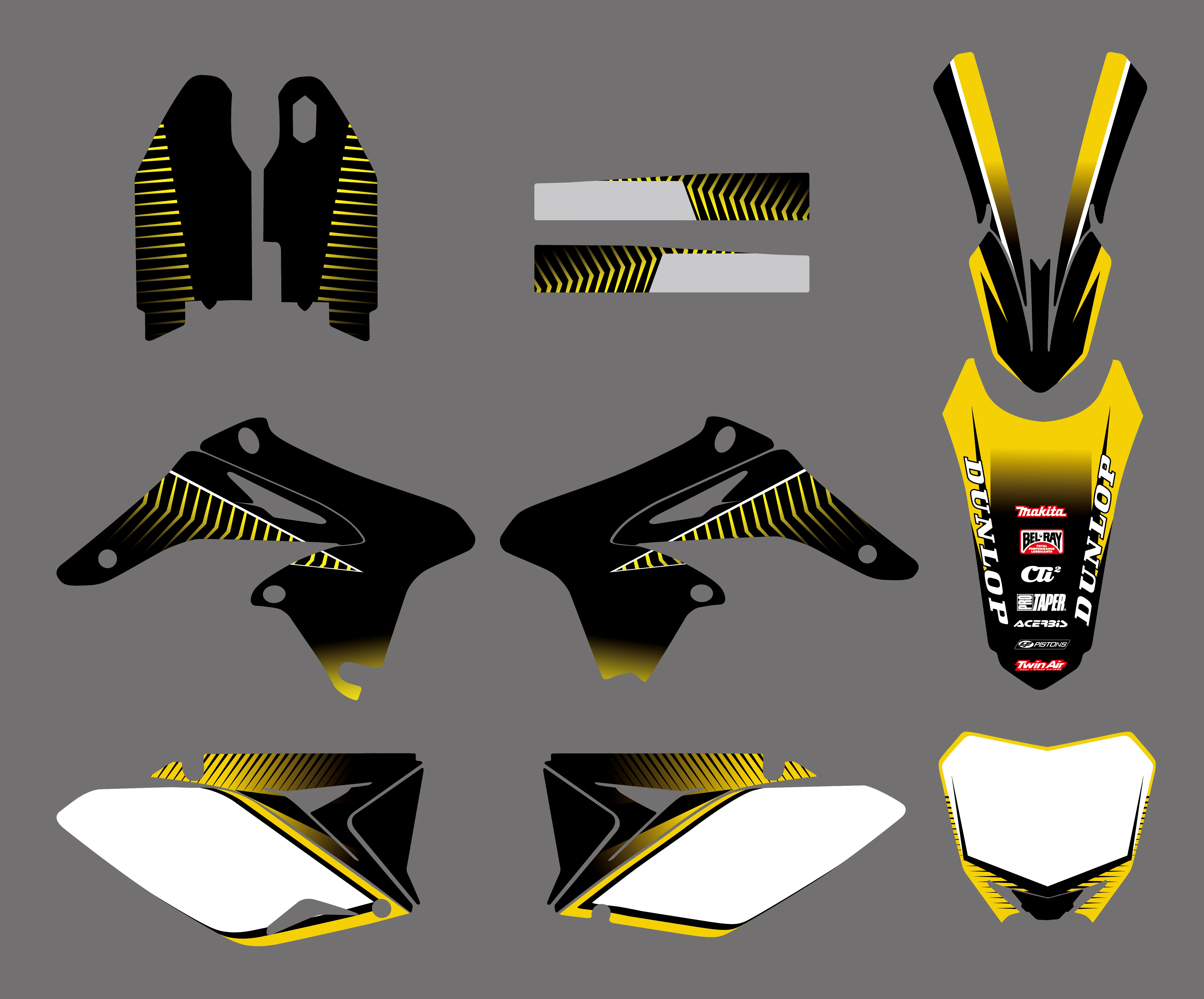 Новая команда графика фоны наклейки Наборы для Suzuki RMZ250 РМЗ 250 2010 2011 2012 2013 2014