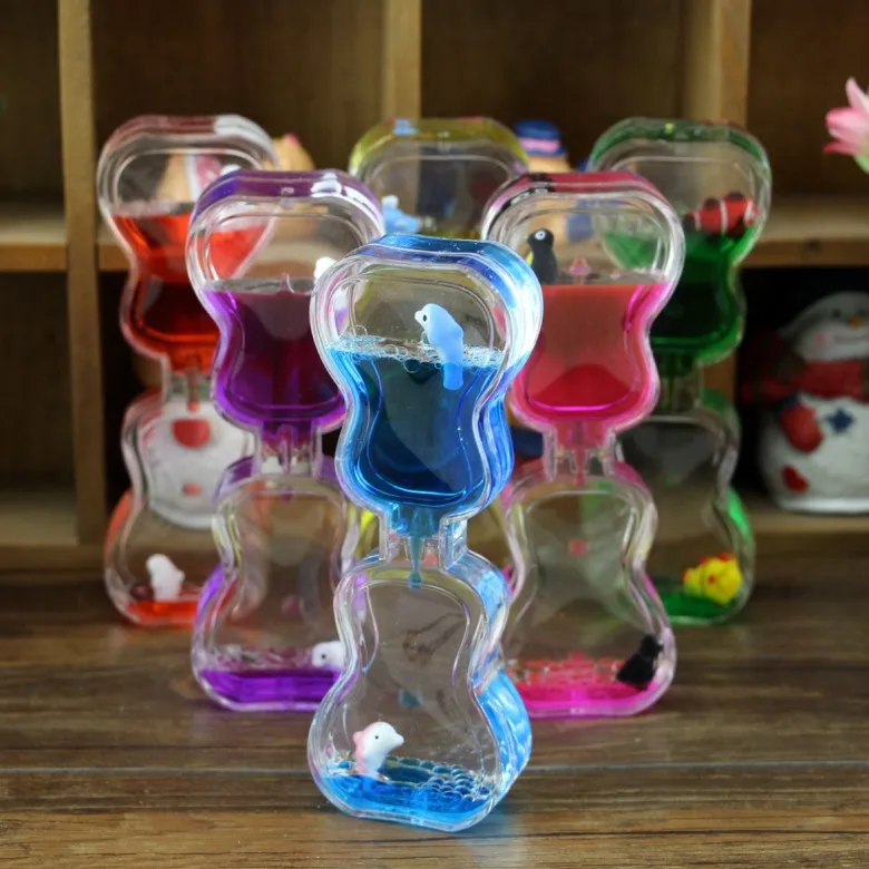 Песочные часы с жидкостью плавающими пузырьками движения песочные откидной