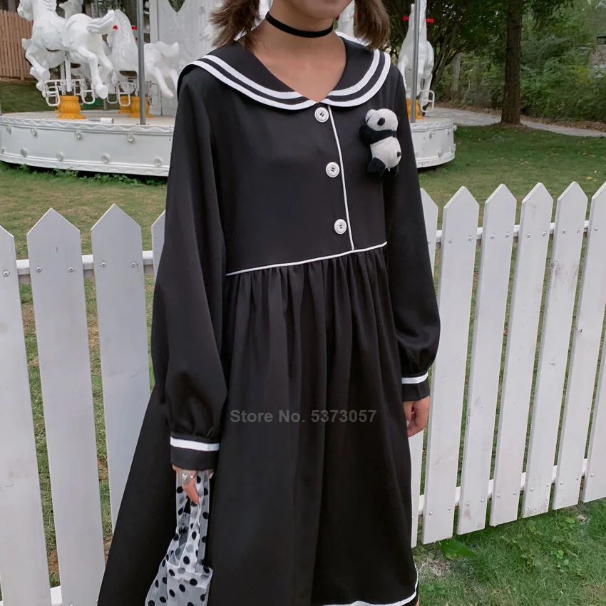 Черный готический Стиль обувь в японском стиле Харадзюку для девочек платье JK