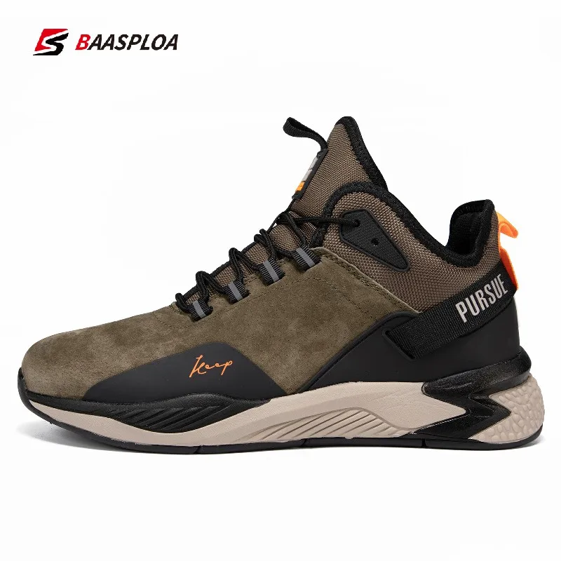 Baasplo Men's Winter Warm Cotton Shoes Waterproof Casual Running Shoes Fashion Male Snow Ankle Boots Outdoor Walking Shoes