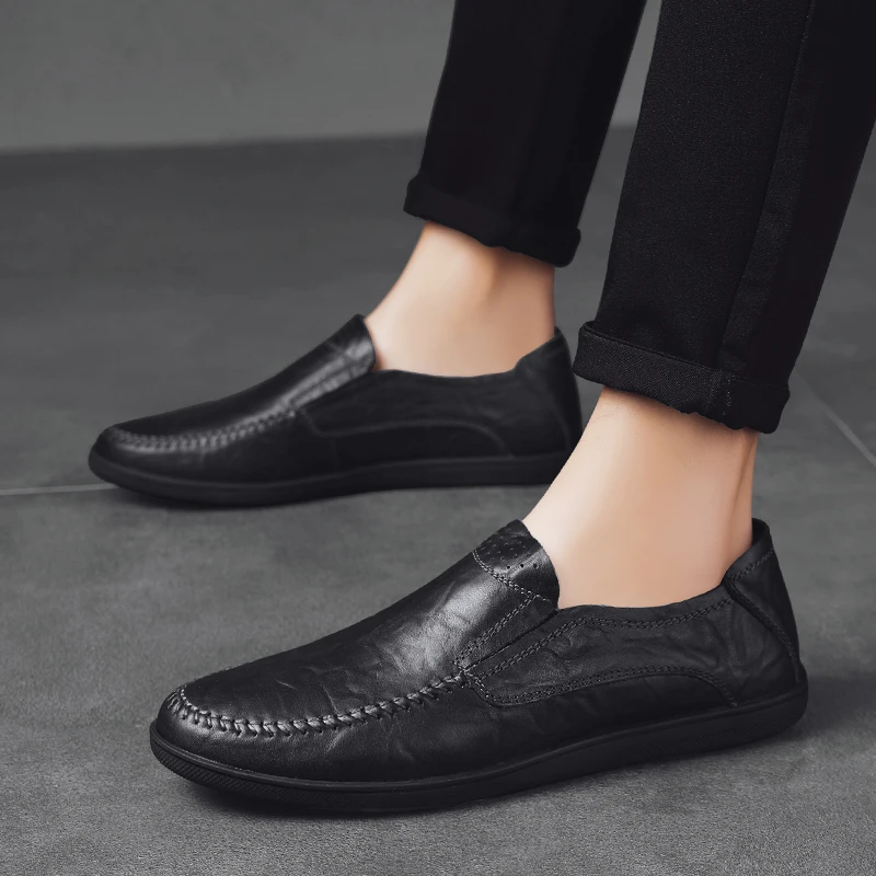 Мокасины мужские из натуральной кожи дышащие повседневные | Обувь