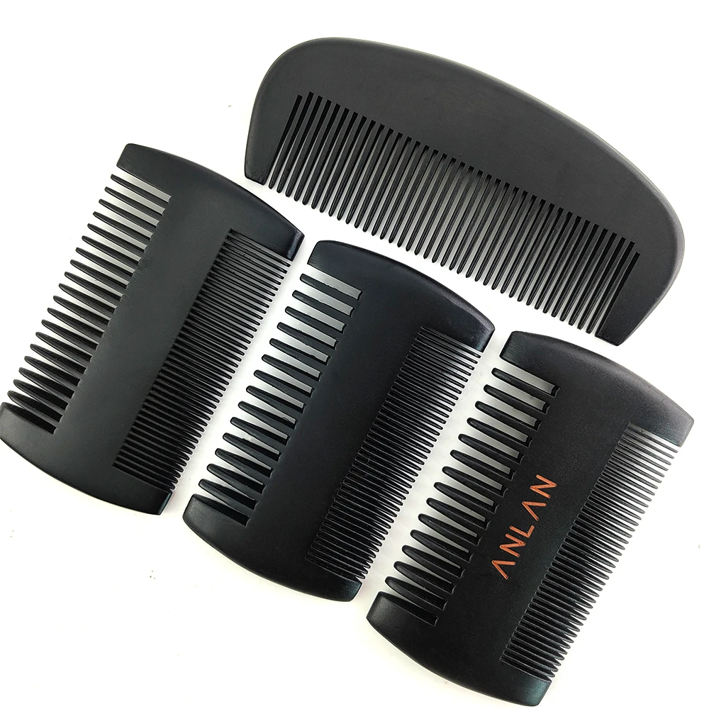 

Fine & Coarse Tooth Black Beard Combs Wooden Hair Comb Custom LOGO Wood Comb For Men Hair Beard Care