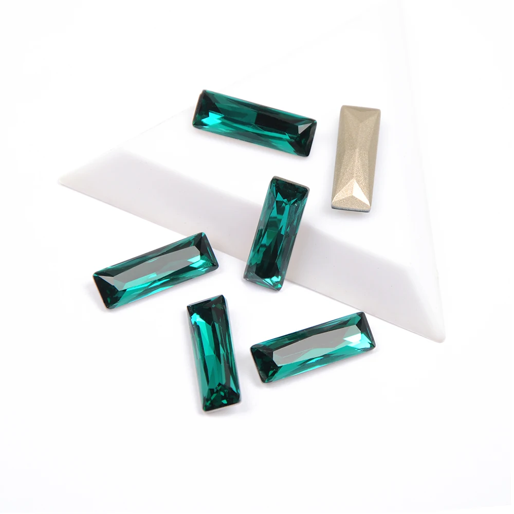 

14pcs 8pcs Rhinestones Blue Zircon Color Princess Baguette Shape Glitter Rhinestone Glass Manicure Tips Charms 3D Nail Art Gems