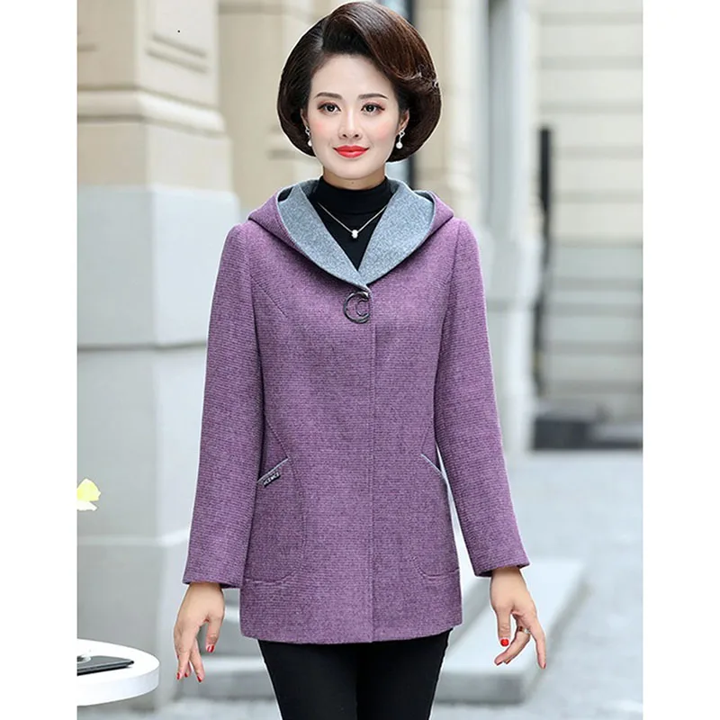 Пальто для женщин среднего возраста осень-зима модная шерстяная куртка средней