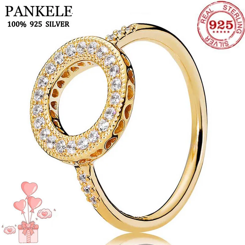 Оригинальное двухцветное кольцо с фирменным логотипом в виде сердца ореола