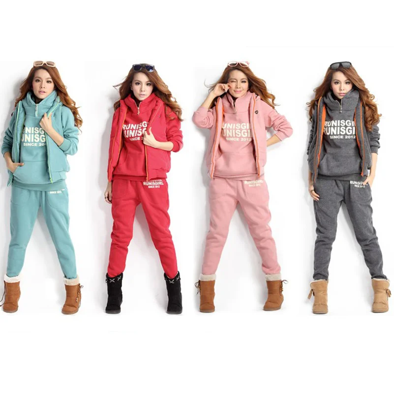 4 цвета 8 Размеры комплект из 3 предметов спортивный костюм женский наряд обучение