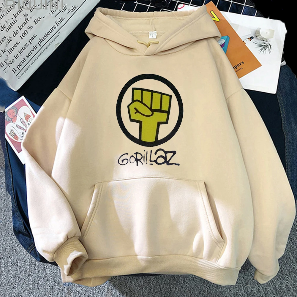 Толстовка с капюшоном и надписью Music Gorillaz топы Мужская Уличная одежда в стиле