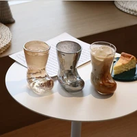 ins hot boots shape water cups creative design glass boot juice coffee milk beer cold drinks cup