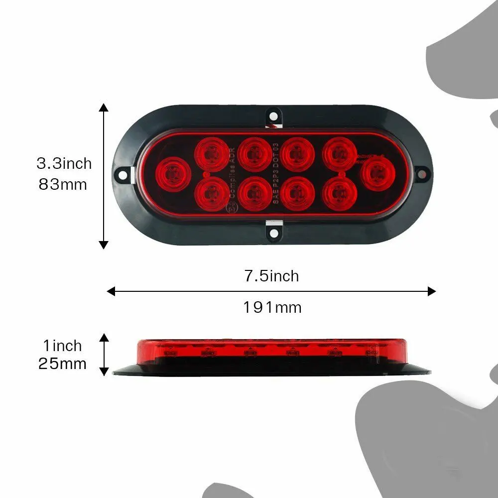 1 шт. 10LED овальной боковой светильник автомобильный прицеп Стоп Хвост