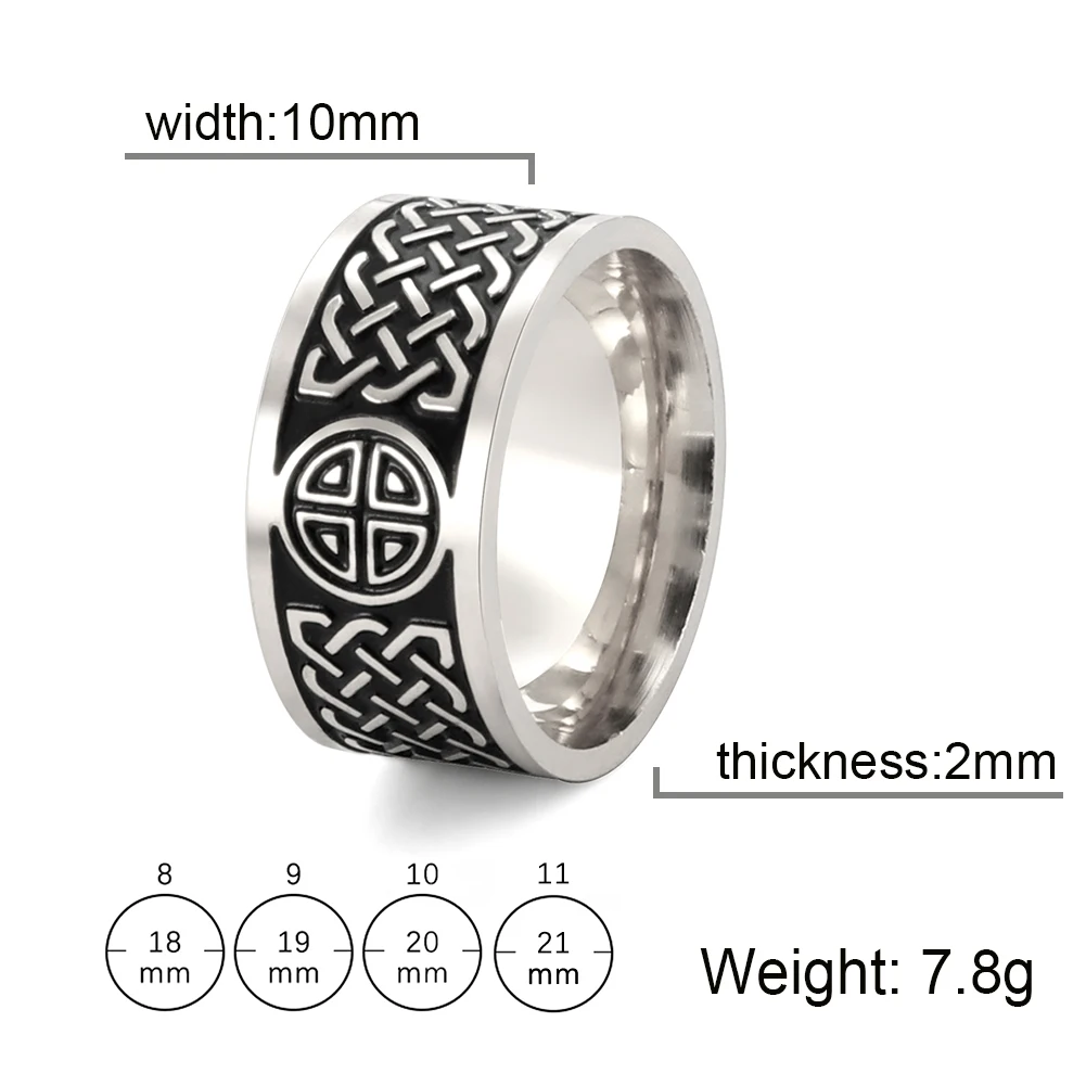 

Sipuris Vintage Retro Nordic Rune Ring Black Grain Engraving Neutral Ring Couple Ring Simple Stainless Steel Ring Ring Jewelry