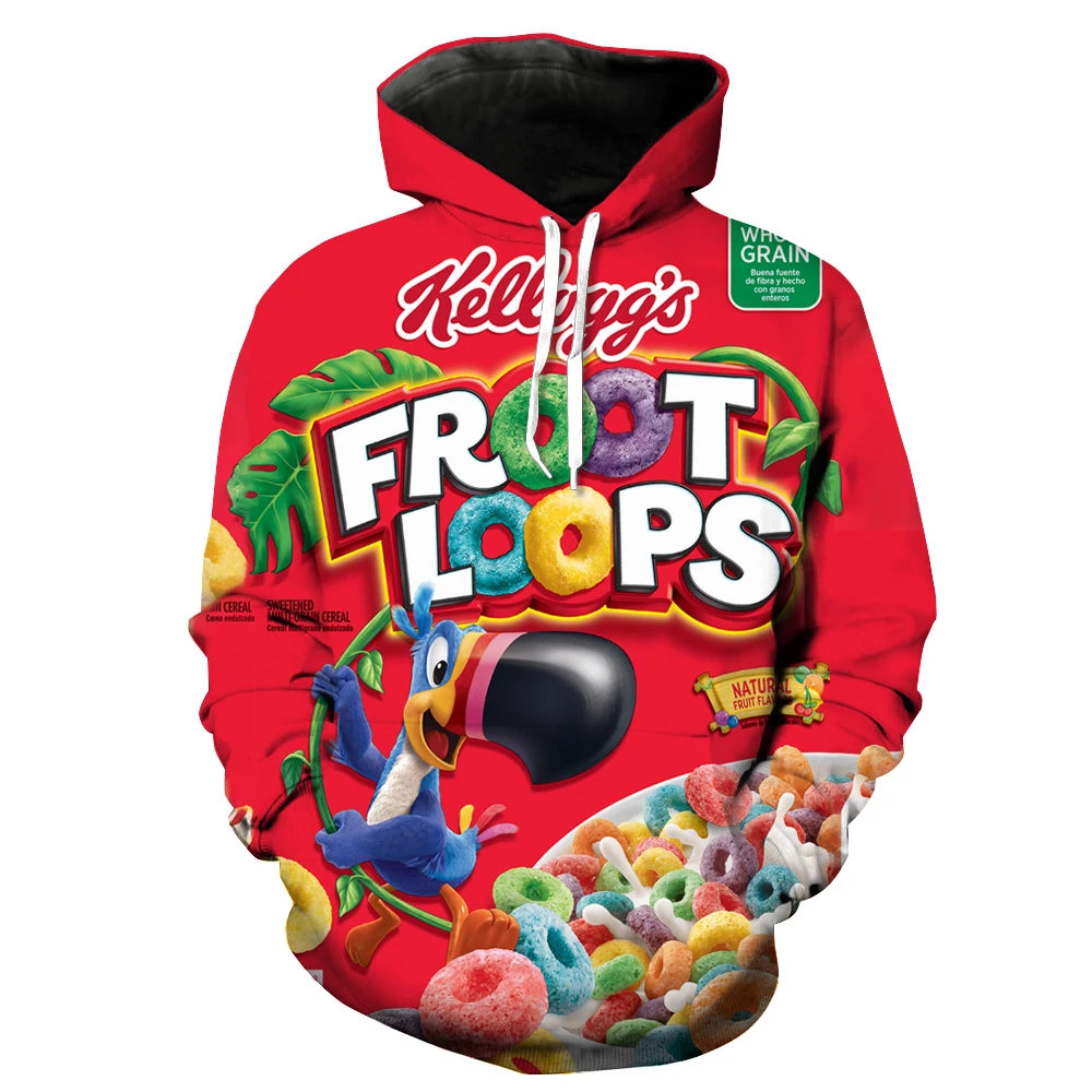 

New 3D Printing Froot Loops Cereal Fashion Men Women Tracksuits Crewneck Hoodies Plus Size S-7XL Harajuku