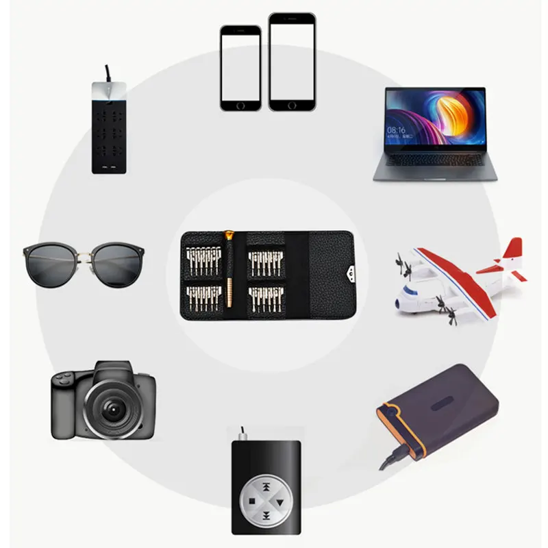 Оптовая продажа 25 шт./компл. Набор отверток из легированной стали с серебряным