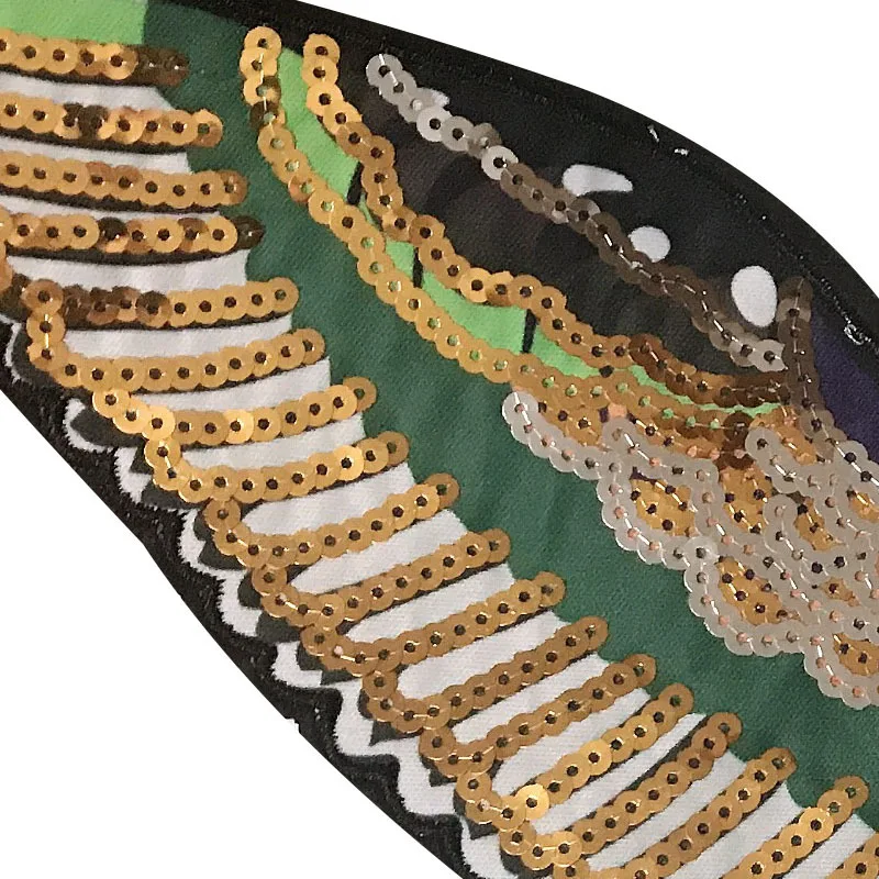 Очень большой модный стикер нашивка с блестками и вышивкой в виде орла нашивки