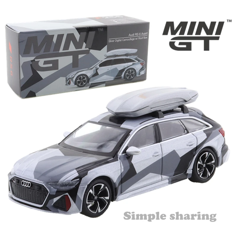 

Мини GT 1:64 Audi RS 6 Avant Silver цифровой камуфляж с крышей коробка Китай эксклюзивный CLDC издание MGT00256-L