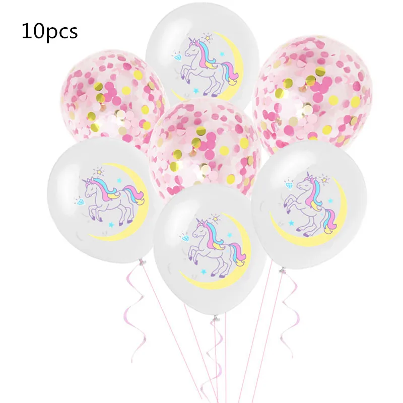 Unicorn 2 mix 10 шт. 12 дюймов Единорог латексные шары собака день рождения баллон гелия украшения пчела Акула панда надувные globos детские игрушки - Цвет: Unicorn 2 mix