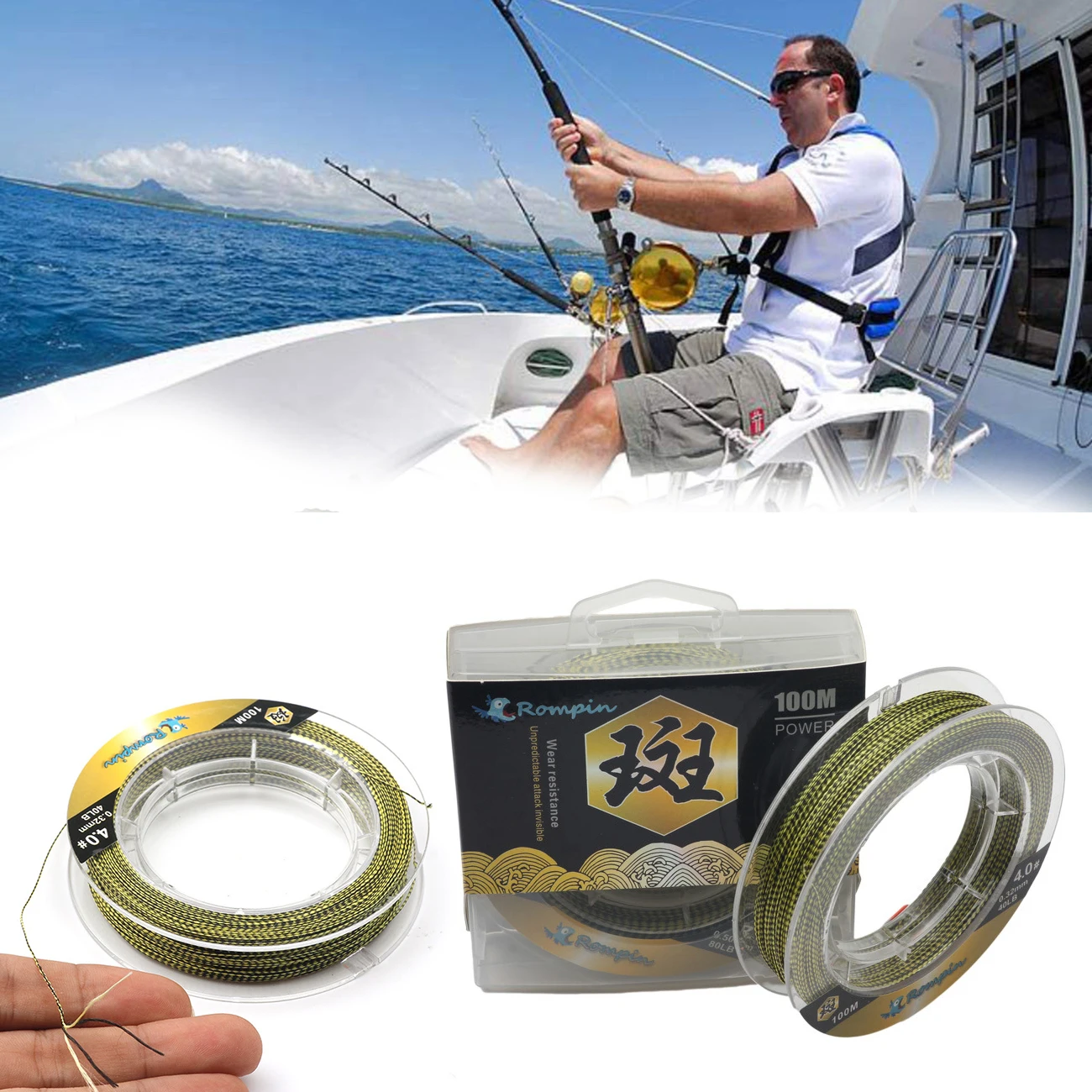 

Braided Fishing Line 4 Strand for Carp Fishing 10-80LB Camouflag Multifilament Fishing Line Fishing Tackle 100M