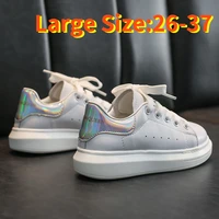 high quality leather children fashion casual sports shoes new white sneakers soft soled letters printing kids sports shoes