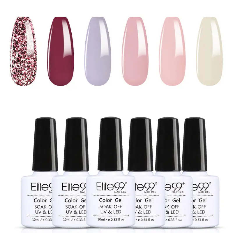 

Elite99 Nail Polish Set 6pcs/set Gel Hybrid Varnish Soak Off UV Gel LED All For Manicure Nail Art Decoration Gel kit