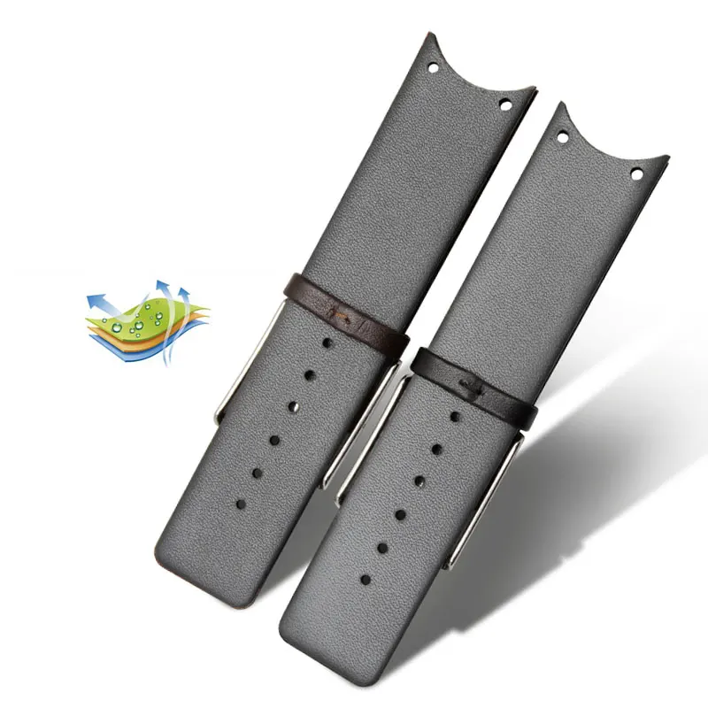 Кожаный ремешок для часов 22 мм белый черный красный коричневый подходит