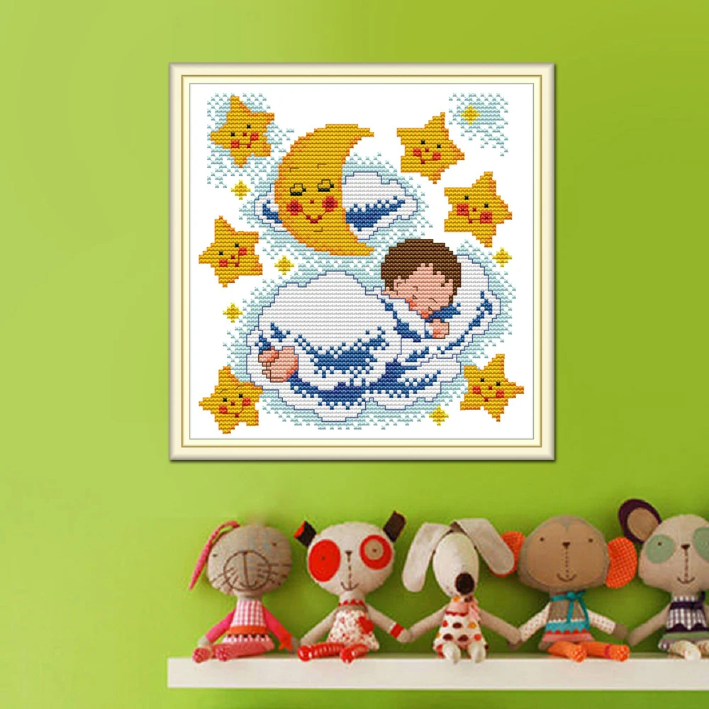 Набор для вышивки крестом Joy Sunday Good Night Baby RA267 14CT 11CT счетный и штампованный
