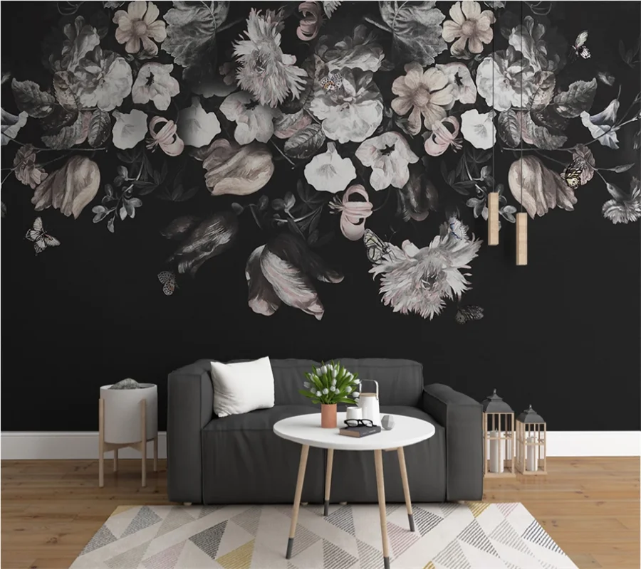 xuesu Customized 3d photo wallpaper mural European retro nostalgic hand-painted flower TV background wall wall covering professional 10x20ft hand painted column arch scenic muslin photo backdrop background customized service size photos