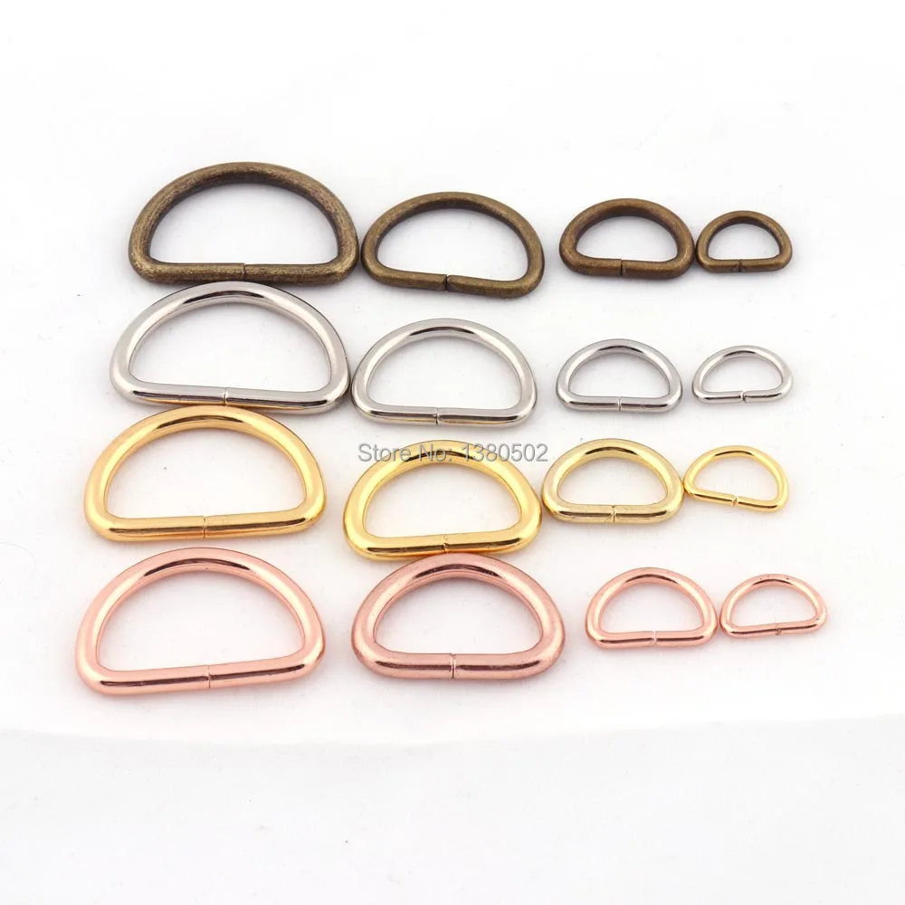 

50pcs 10/12/20/25mm D ring buckle metal Non-welded adjustable buckle for backpack luggage straps shoes bag belt cat dog collar