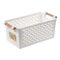 plastic desktop storage basket rectangular bathroom portable storage box bath basket kitchen debris multi purpose baskets white