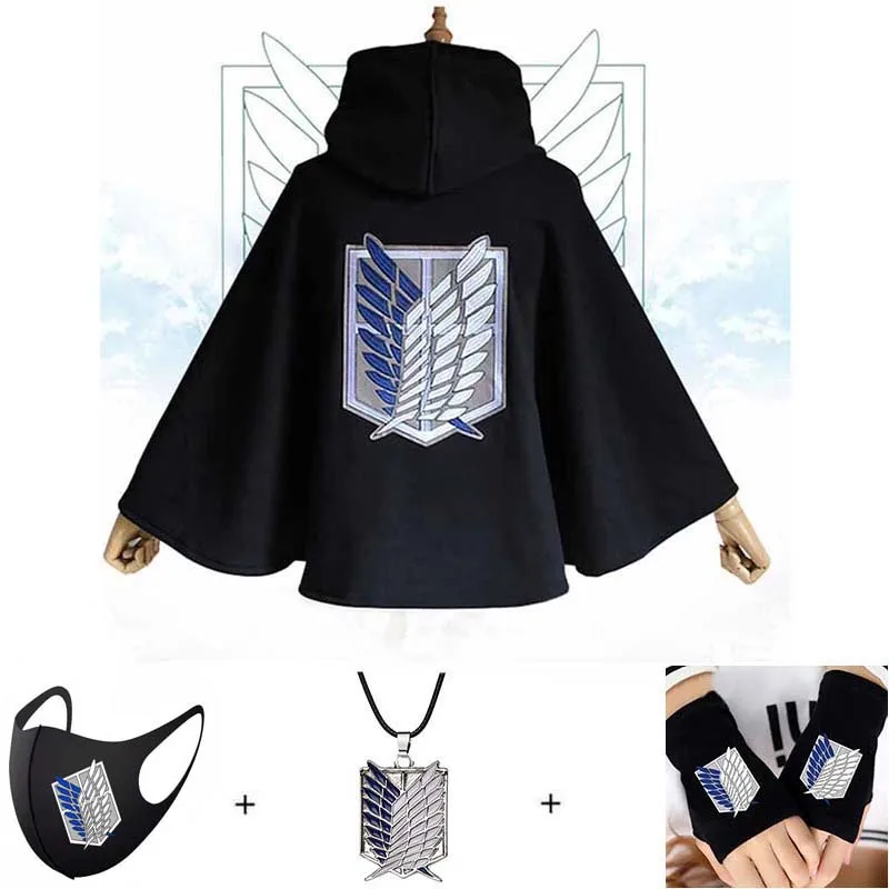 

Cosplay Anime shingeki no kyojin Black Cloak and Green Cape Clothes Cosplay Costume Fantasia Attack on Titan Plus Free Shipping