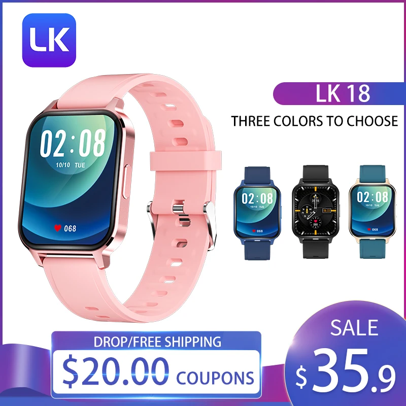 

Смарт-часы LAMAKOKI LK18, 2021 дюйма, цветной экран, шагомер, IP68, водостойкие