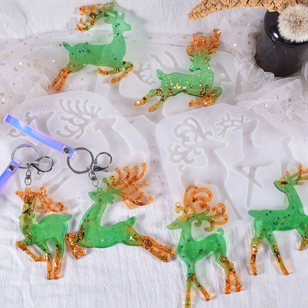 

Making Tools UV Epoxy DIY Crafts Christmas Keychain Pendant Silicone Mould Xmas Tree Ornament Earrings Resin Mold