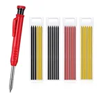 Набор твердых плотничных карандашей с 7 стержнями, встроенная точилка, механические маркеры для глубоких отверстий, наборы маркеров для маркировки