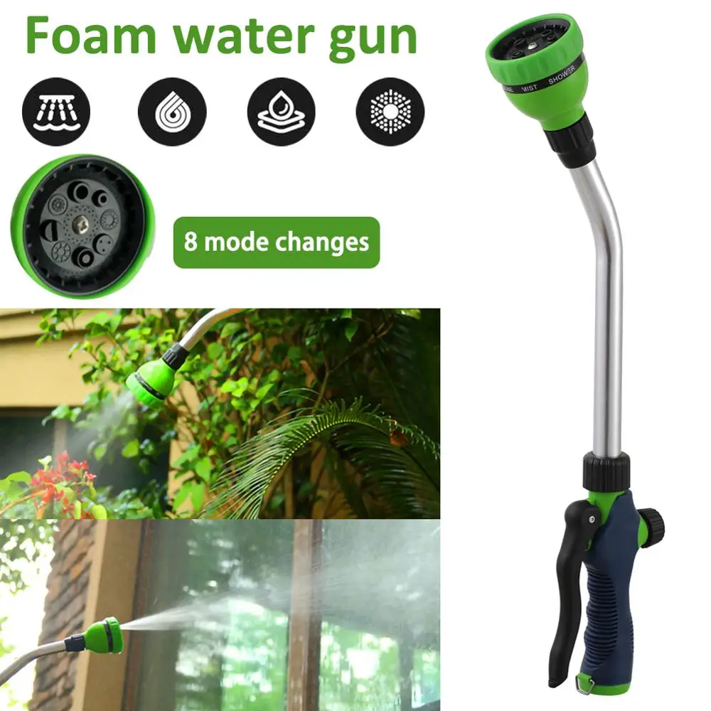 

8 In 1 Garden Long Pole Water Gun Adjustable Eight Kinds Shower Mode Spray Irrigation Tool Satisfy of Watering Plant, Car Wash