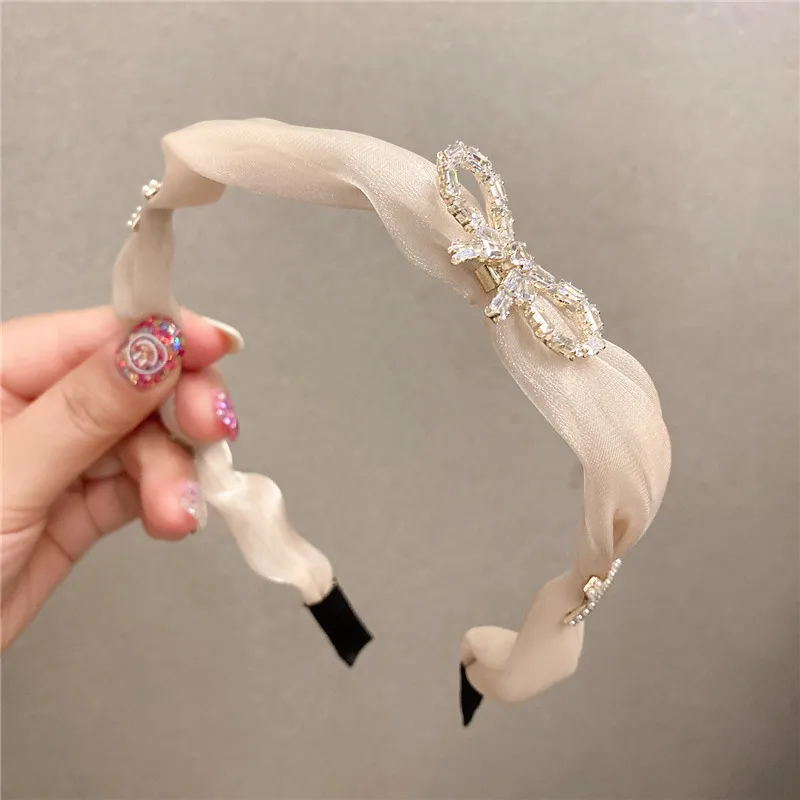 

Lace Flower Rhinestone Hairbands For Women Wedding Hair Accessories Fancy Headband for Girls Headbands Head Wrap