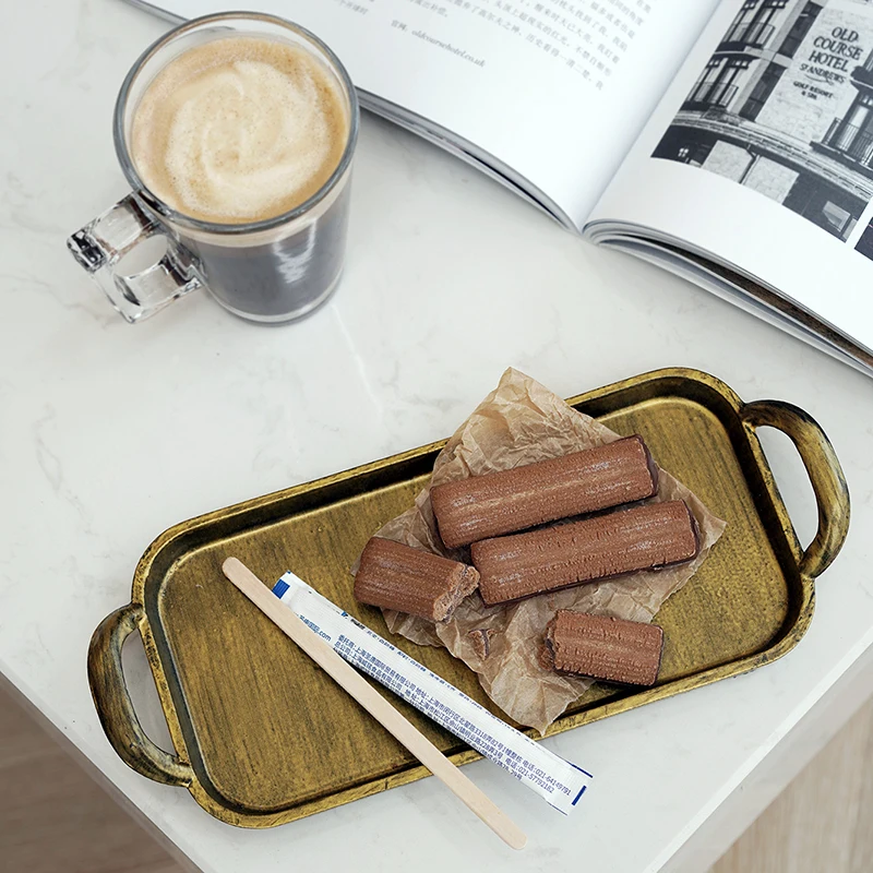 

Home Rectangle Sundries Organizer for Home Table Decoration Baking Coffee Shop Tableware Cupcake Cake Coffee Holder Tray