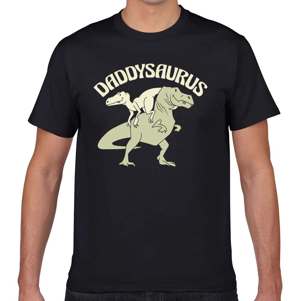 

Футболка мужская с надписью daddysaurus dino, повседневная черная хлопковая футболка на День отца, fa001
