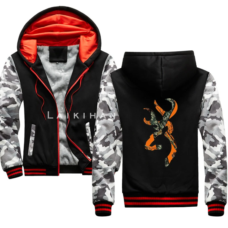 

Browning Style Buck Realtree Orange Camouflage Hunting Sweatshirt Men Sweatshirts Hoodies Warm Streetwear Harajuku Sportswear