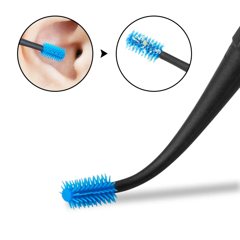 

1PC Soft Silicone Ear Pick Double-ended Earpick Ear Wax Curette Remover Ear Cleaner Spoon Spiral Ear Clean Tool Spiral Design