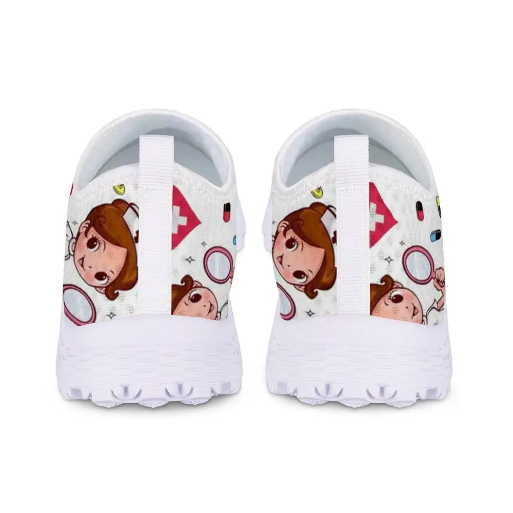 FORUDESIGNS Cute Cartoon Nurse/Doctor Pattern Women Slip On Sneakers Casual Ladies Shoes Spring/Autumn Nursing Female Flat Shoes