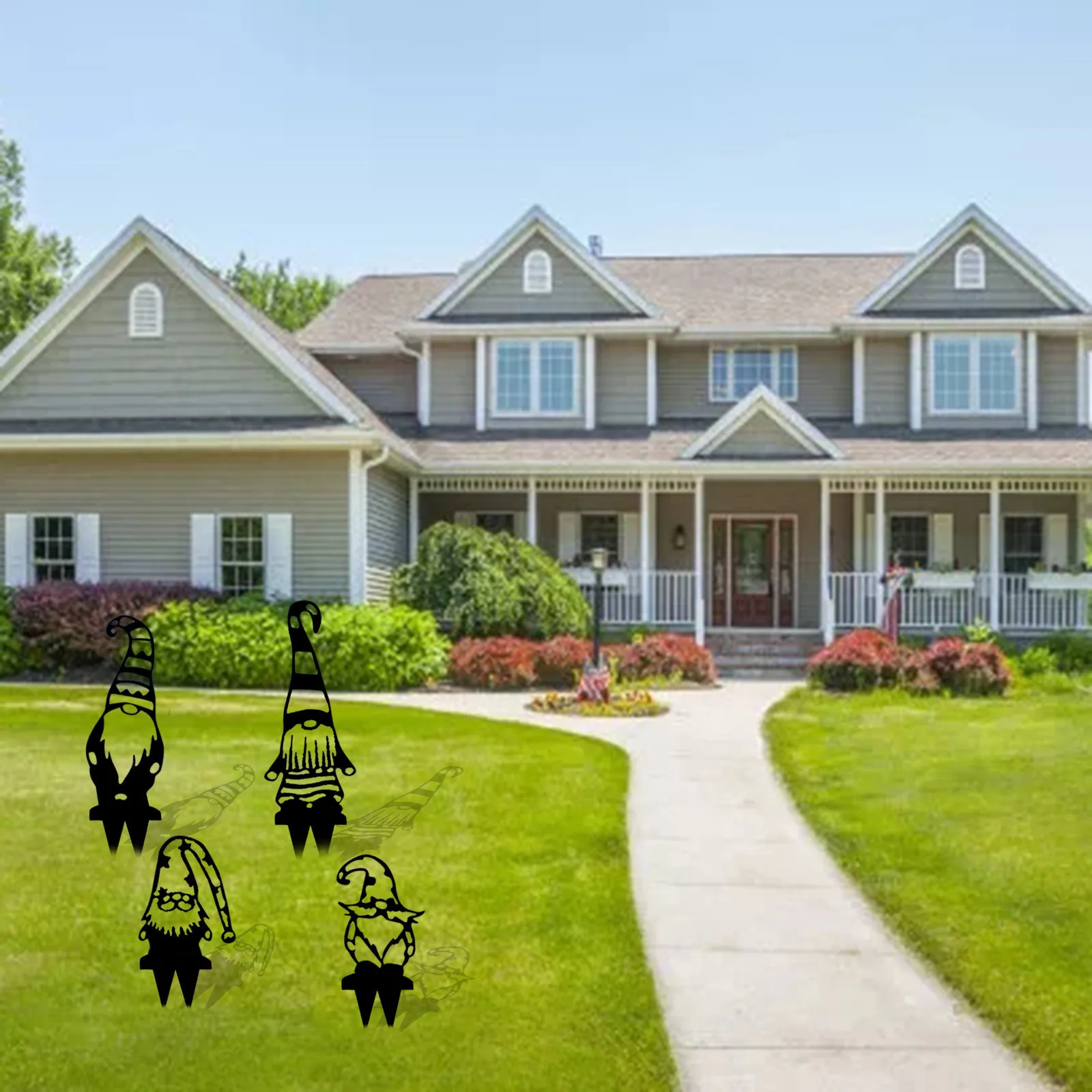 

Металлические гномы ручной работы, Креативные украшения, фигурка газона, орнамент, вставка в дерево, животное, птица, сад, птица, реквизит, ук...