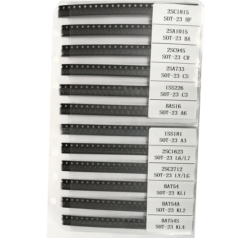 ТРАНЗИСТОР комплект 2SC1815 2SA1015 2SC945 2SA733 1SS226 ABS16 1SS181 2SC1623 2SC2712 BAT54 BAT54A BAT54S Итого 12*25 шт =