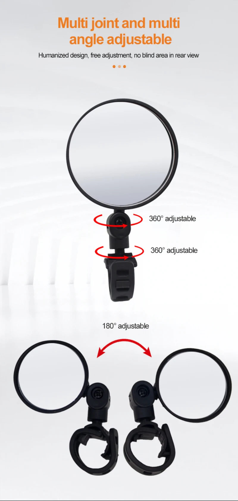 

Bicycle Rearview Mirror Bicycle Riding Rearview Mirror Reflector Adjustable Left And Right Bicycle Accessories