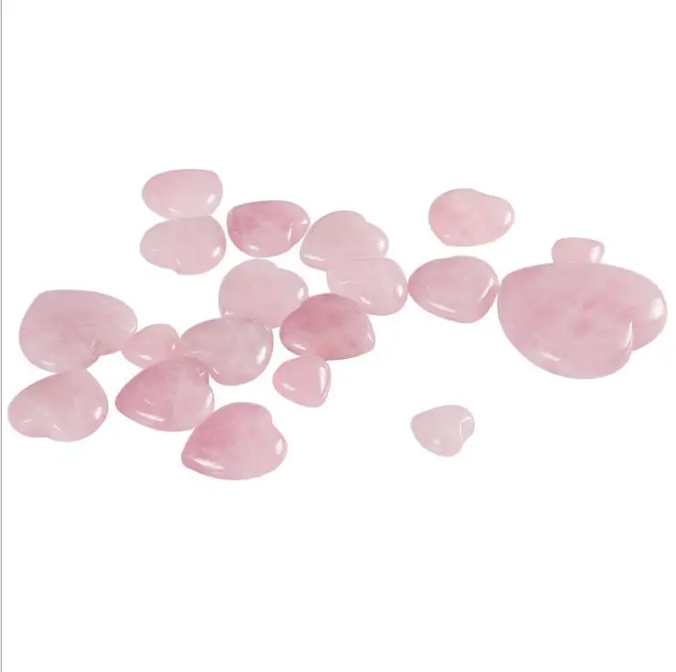 

20 piece pink rose quartz crystal heart wire and wrapping jewelry DIY Love Heart Wedding return gift