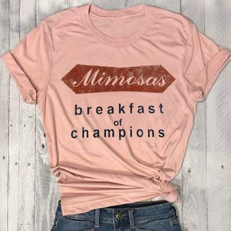 Летняя футболка с буквенным принтом чемпиона женские милые топы круглым вырезом