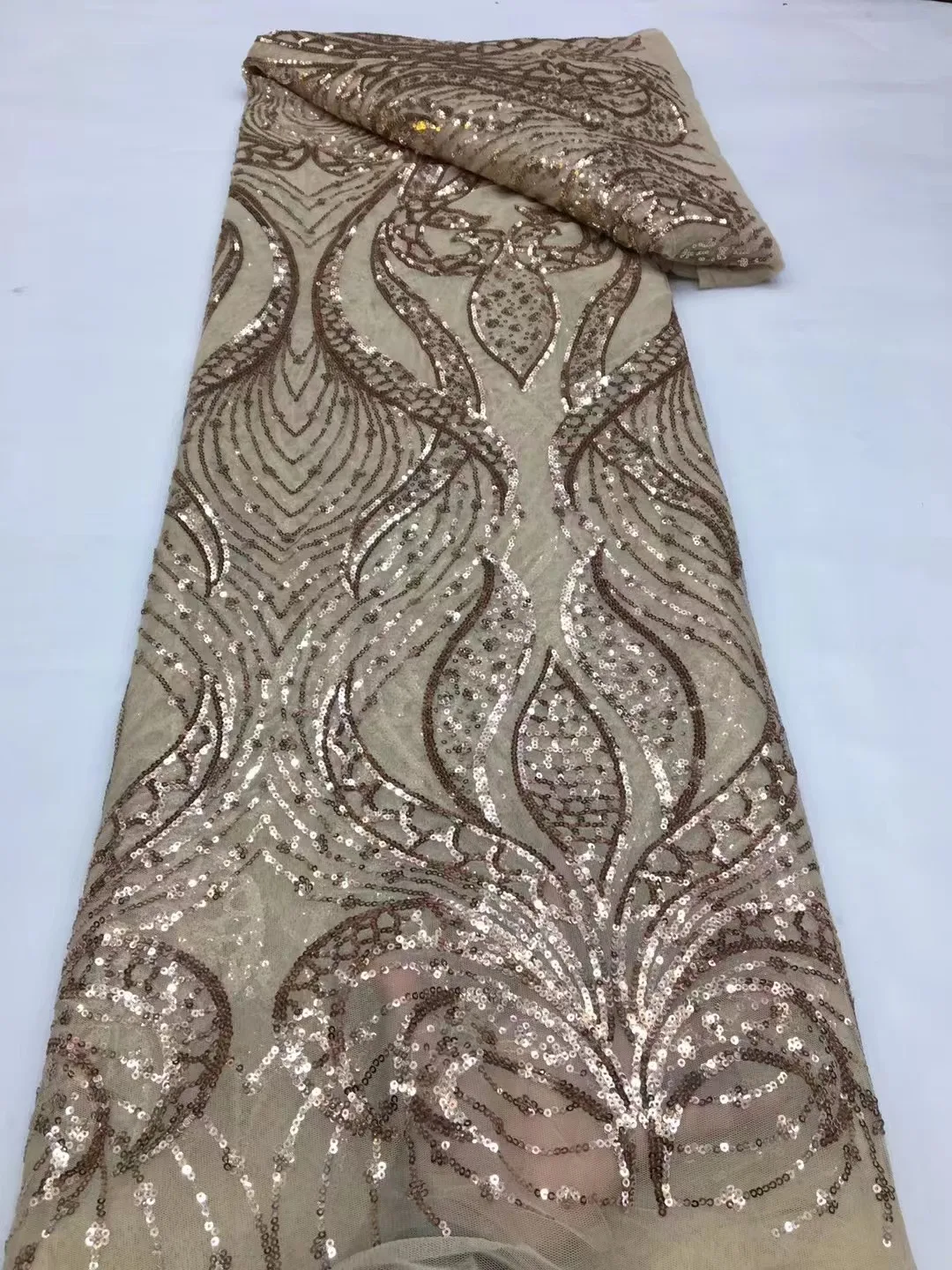 

Шампанское золото, новинка, высокое качество, прекрасные африканские блестки, высокая мода, тюль, сетка, кружева для пилы, свадебное платье/модный дизайн