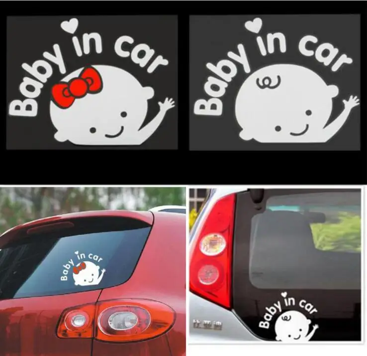 Детские наклейки на автомобиль с мультипликационным принтом светоотражающие