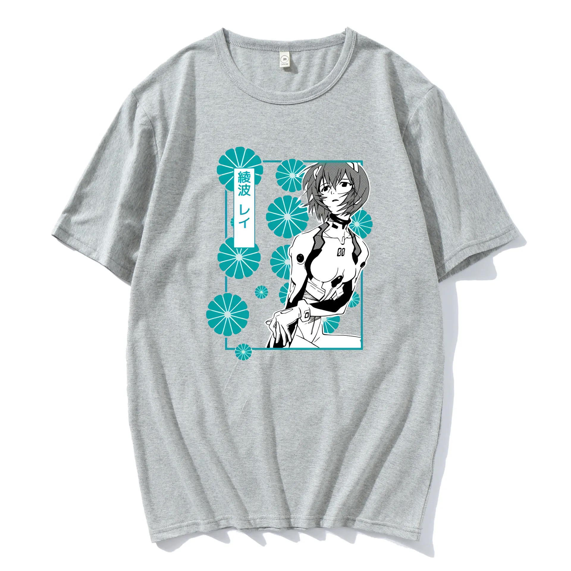 

Summer Harajuku Ayanami Rei Japan Anime Funny T Shirt Men Black Casual Short Sleeve Tshirt Unisex Cotton T-shirt Men's Clothing